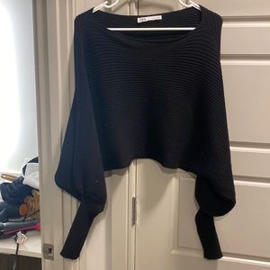 Zara black oversized sleeves sweater